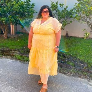 Ava & Viv Flutter Sleeve Chiffon dress 3x